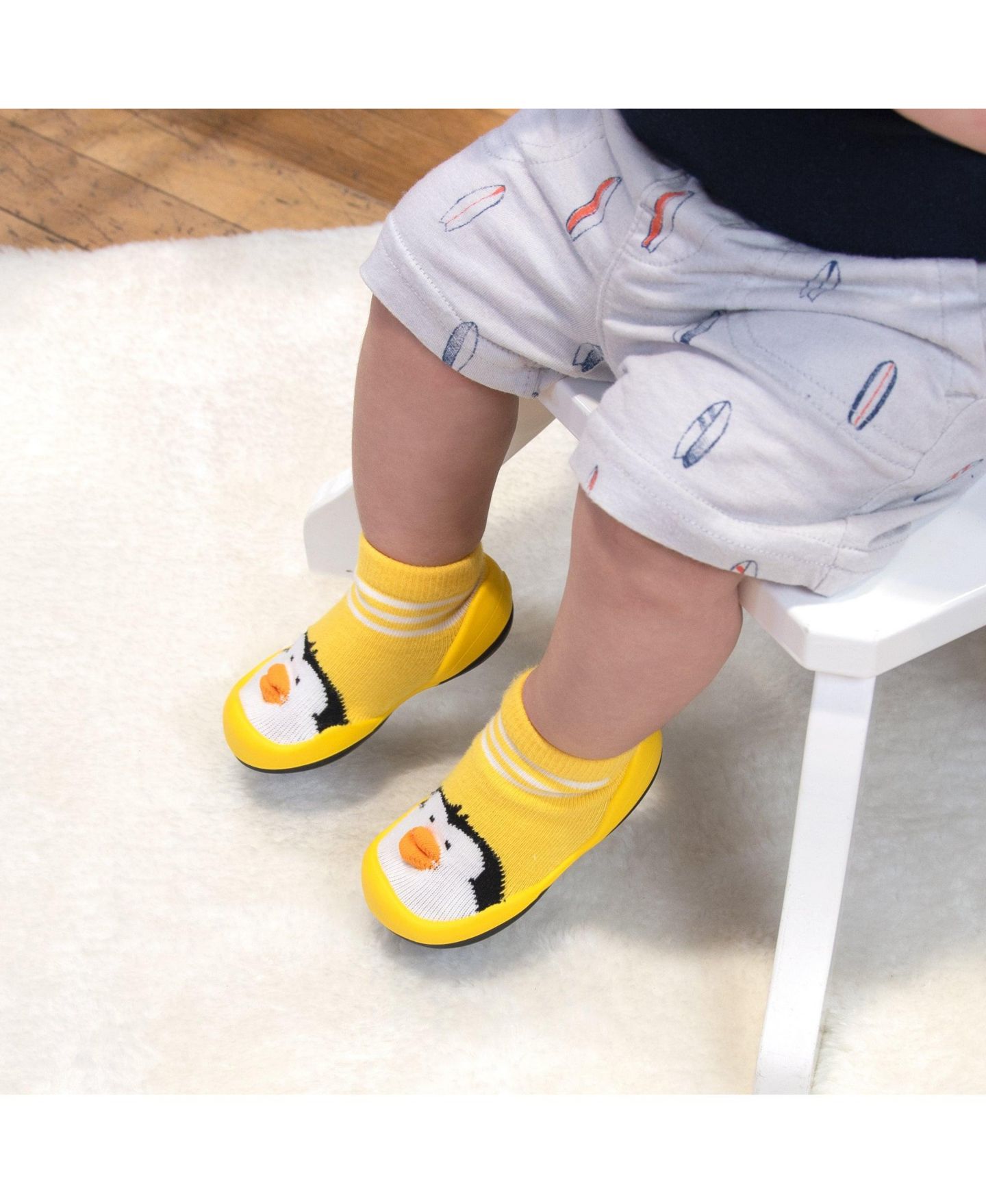 Обувь Komuello Boy First Walk Sock Shoes Penguin-Yellow для девочек-малышей — фото 2