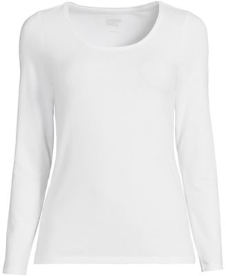 Women's Lightweight Jersey Skimming Long Sleeve Scoop Neck T-shirt