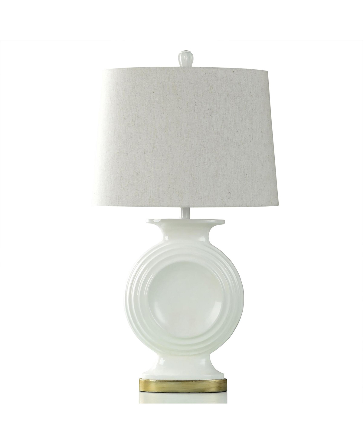 Stylecraft Home Collection 34" Norford Painted Table Lamp In White And Gold,rippled