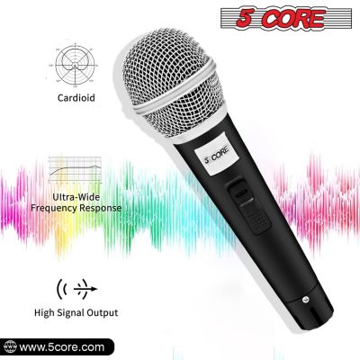 Microphone XLR Dynamic Mic Karaoke Singing Handheld Microfono Wired Professional Unidirectional 1/4 Plug In Cord Connection for Vocal DJ Music - PM 18