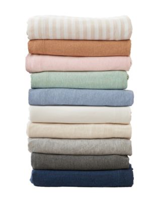 Premium Comforts Heathered Melange T Shirt Jersey Knit Cotton Blend Sheet Set In Oatmeal