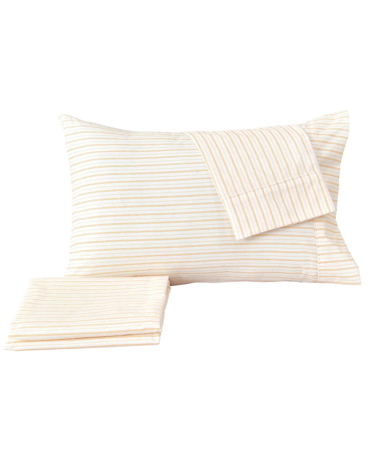 Premium Comforts Striped Microfiber Crease Resistant 3 Piece Sheet Set, Twin In Marigold
