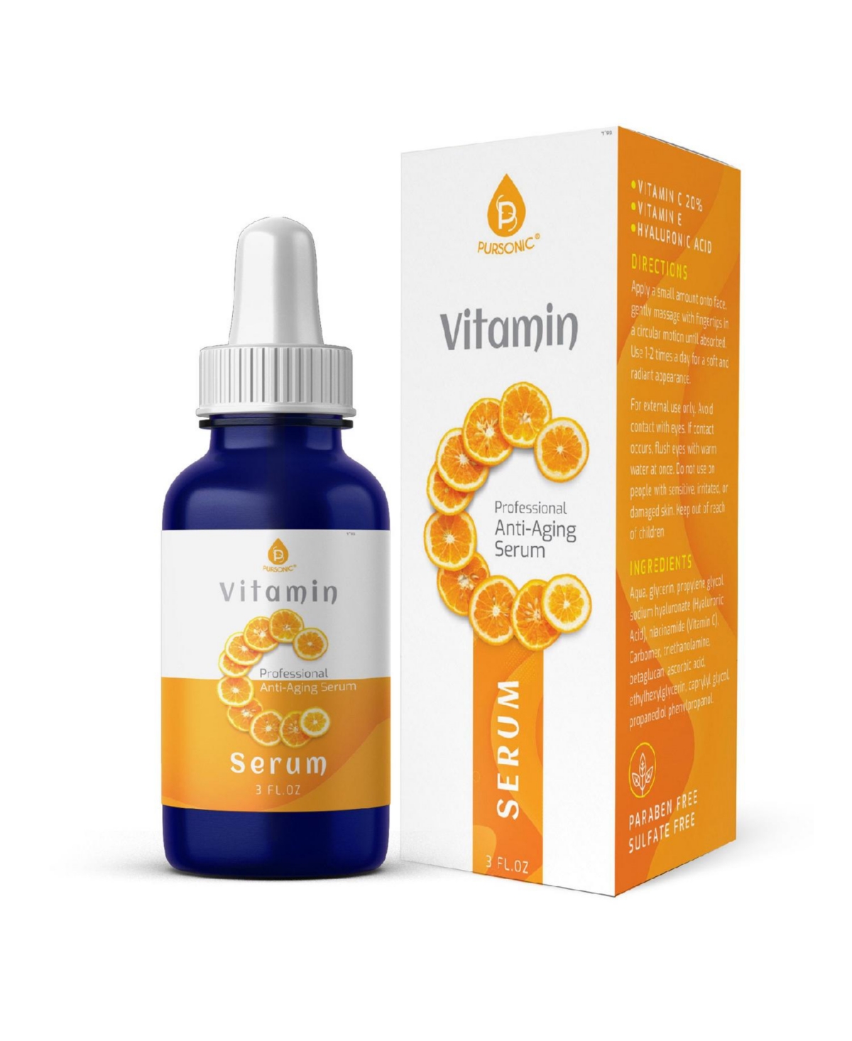 Vitamin C Serum, 20% is a high potency Best Organic Anti-Aging Moisturizer Serum for Face, Neck & DAcollete and Eye Treatment ( 4 fl. oz) - B
