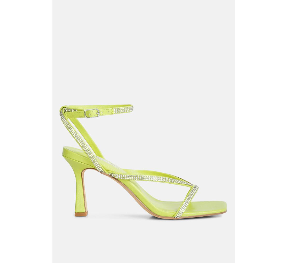 Women's Crush It Diamante Mid Heel Sandal - Lime