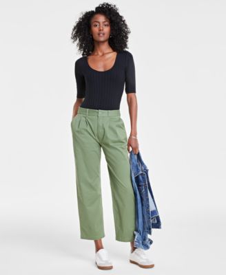 On 34th - Women's Pleated Chino Ankle Pants