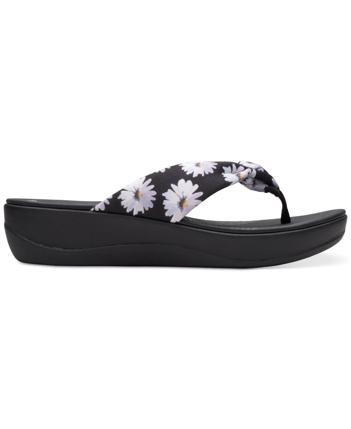 Женские сандалии Clarks Arla Glison Slip-On Platform Wedge, цвет: Чёрный с принтом — фото 2