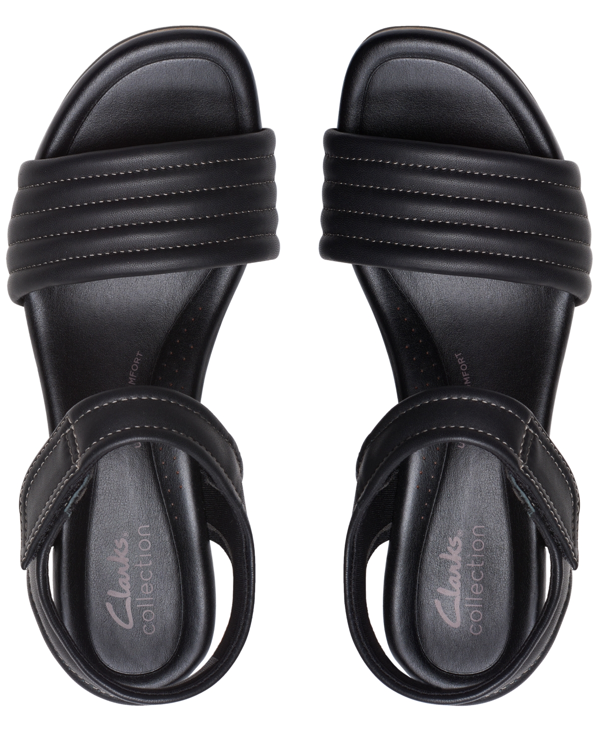 Shop Clarks Women's Chelseah Gem Ankle-strap Wedge Sandals In Black Leather