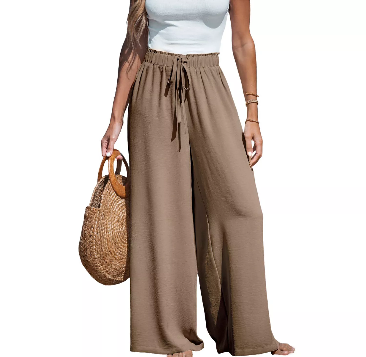Womens Summer Lovin Drawstring Wide Leg Pants
