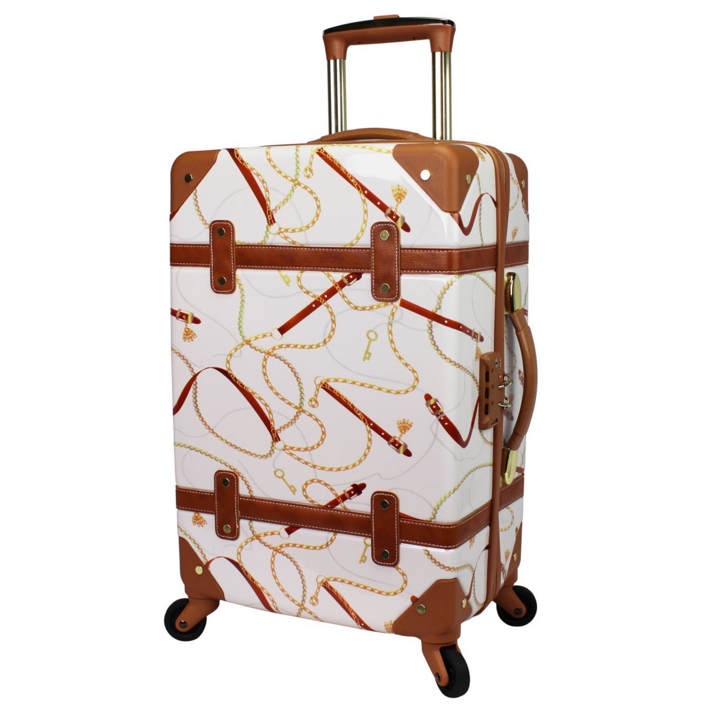 Чемодан World Traveler Chariot 20-Inch Hardside Carry-On Spinner Luggage, цвет: Слоновая кость — фото 2