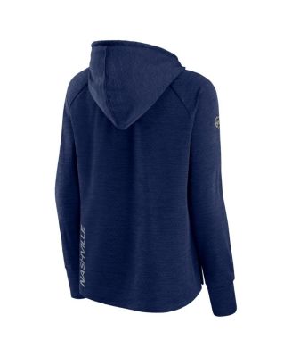 Women's Heather Navy Nashville Predators Authentic Pro Pullover Hoodie