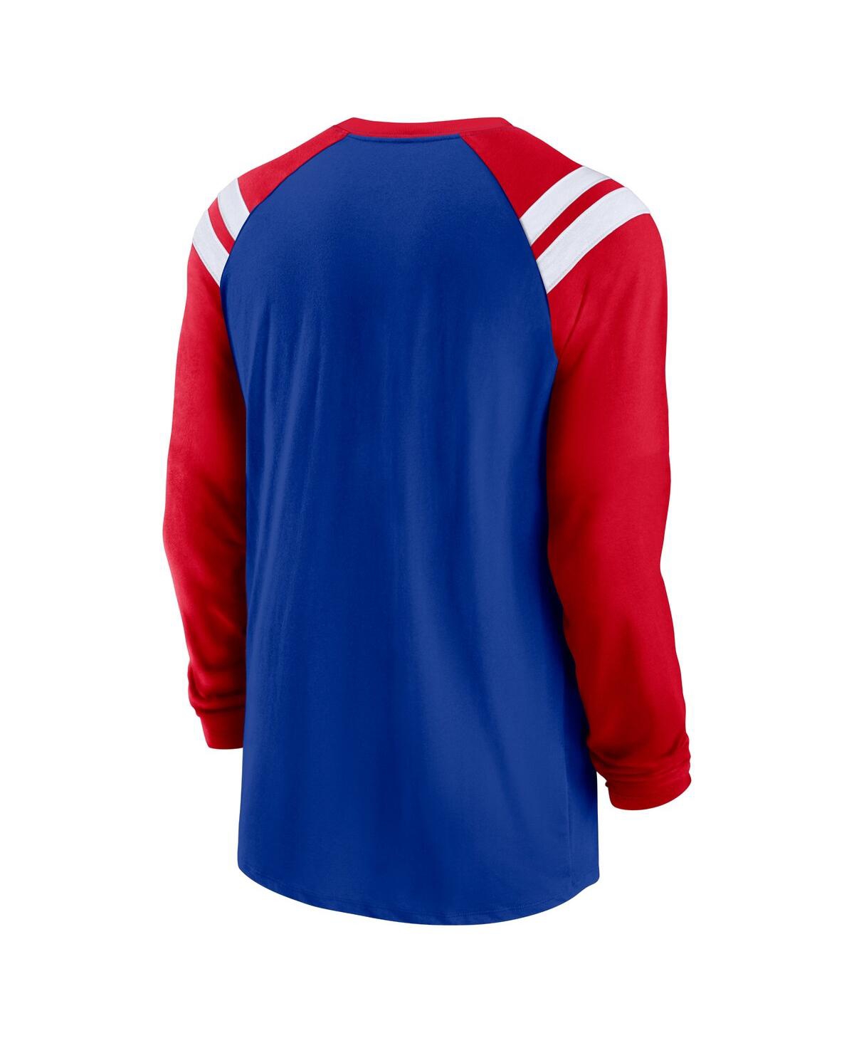 Shop Nike Men's  Royal, Red Buffalo Bills Classic Arc Raglan Tri-blend Long Sleeve T-shirt In Royal,red