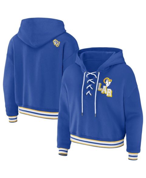 Женское худи WEAR by Erin Andrews Royal Los Angeles Rams Lace-Up Pullover