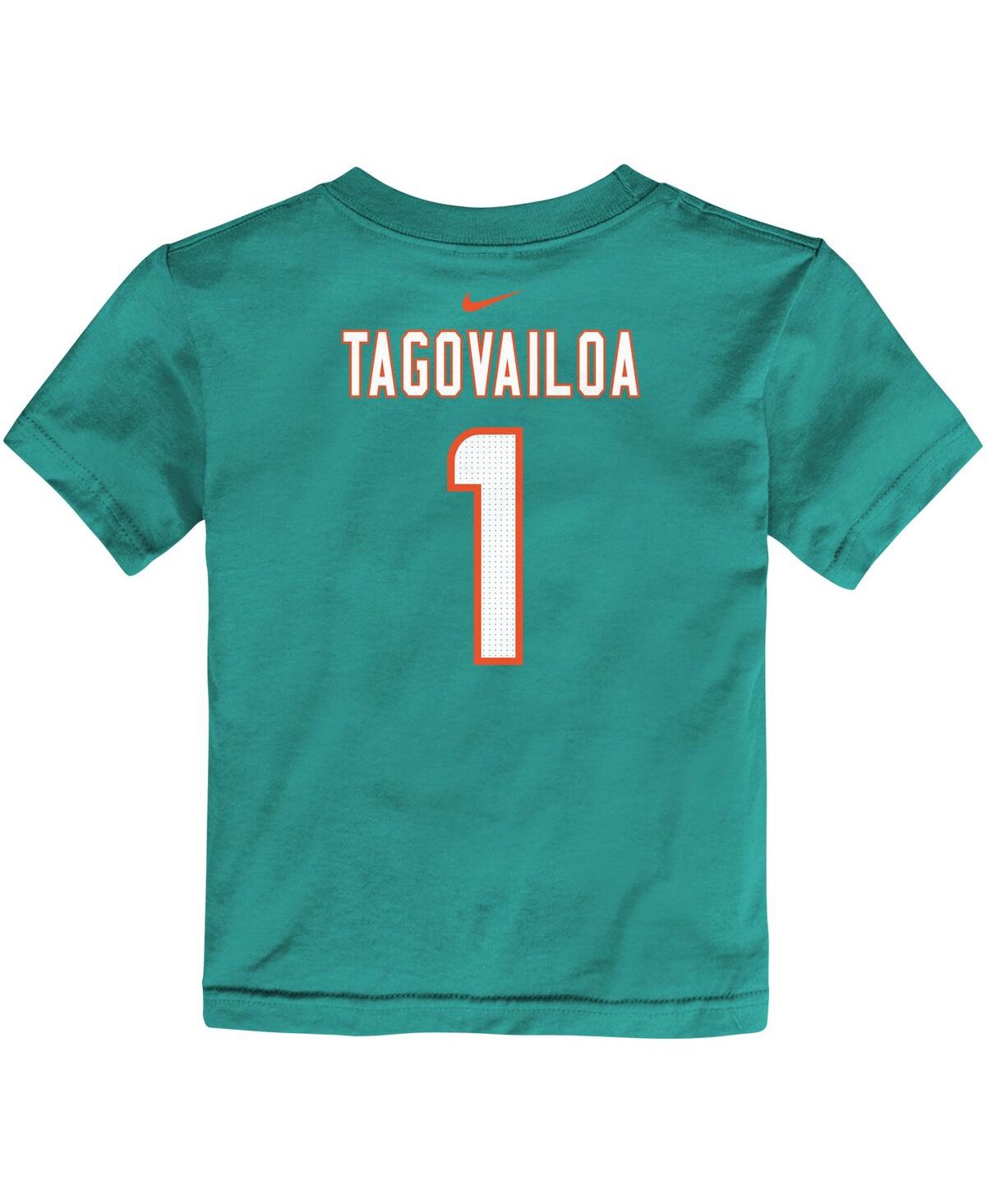 Nike Toddler Boys And Girls  Tua Tagovailoa Aqua Miami Dolphins Player Name And Number T-shirt In Aqua