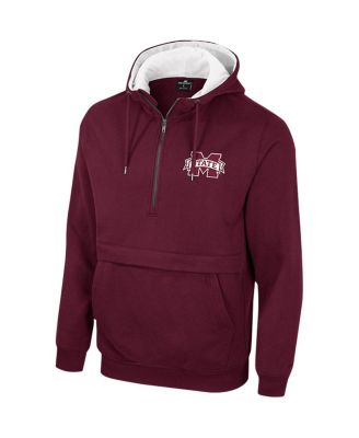 Men's Maroon Mississippi State Bulldogs Half-Zip Hoodie