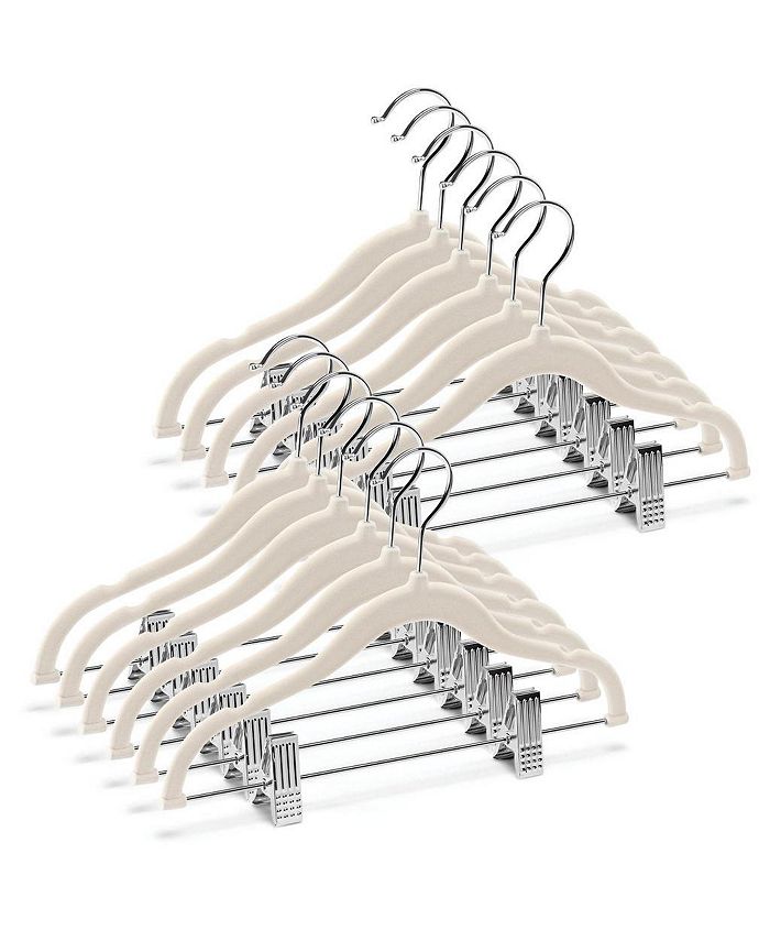Homeitusa 12 Pack baby hangers with clips Ivory baby Clothes Hangers