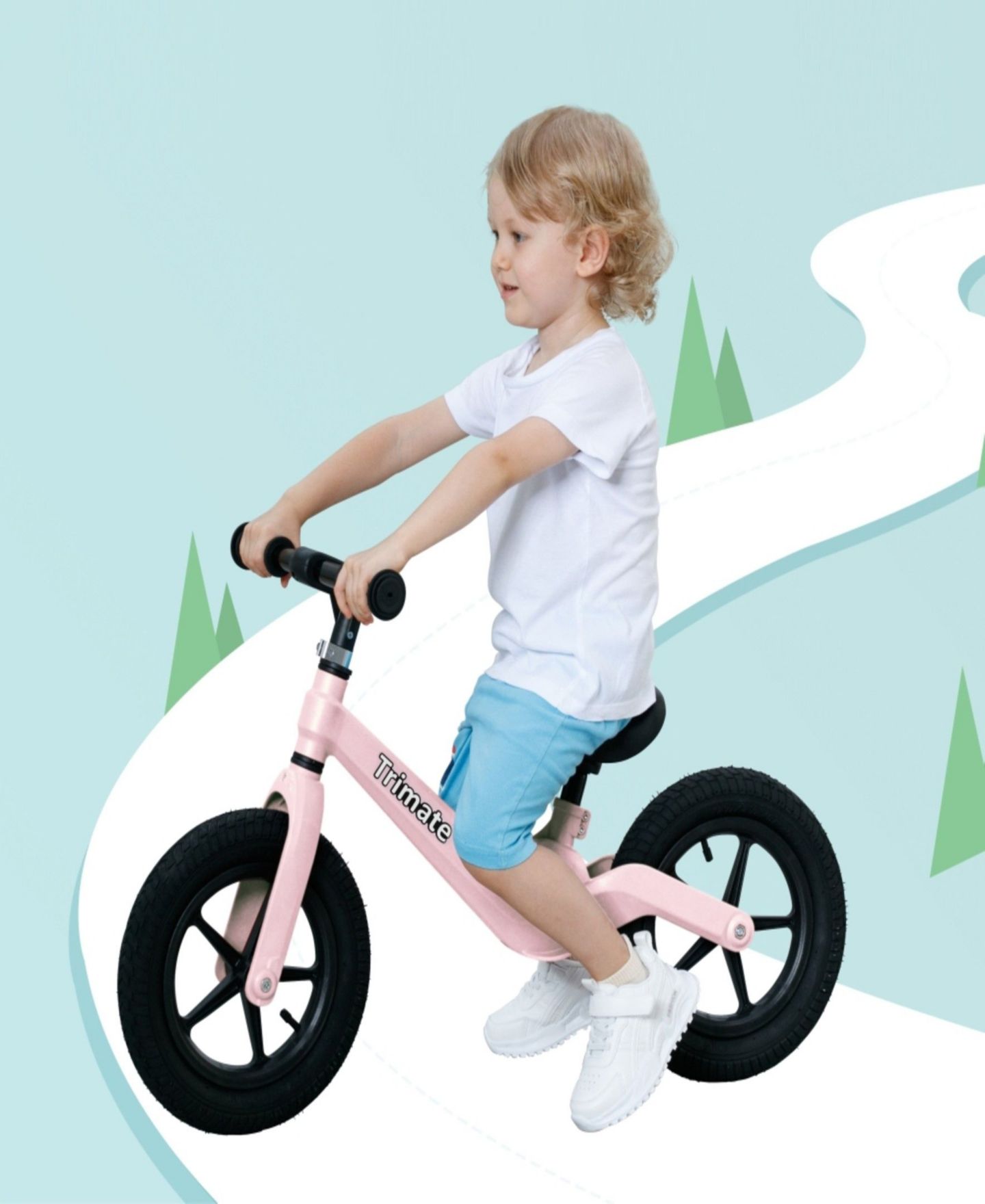 Детская игрушка Trimate 12" Lightweight No-Pedal Balance Bike, 110 lb Capacity, Ages 3+ — фото 4