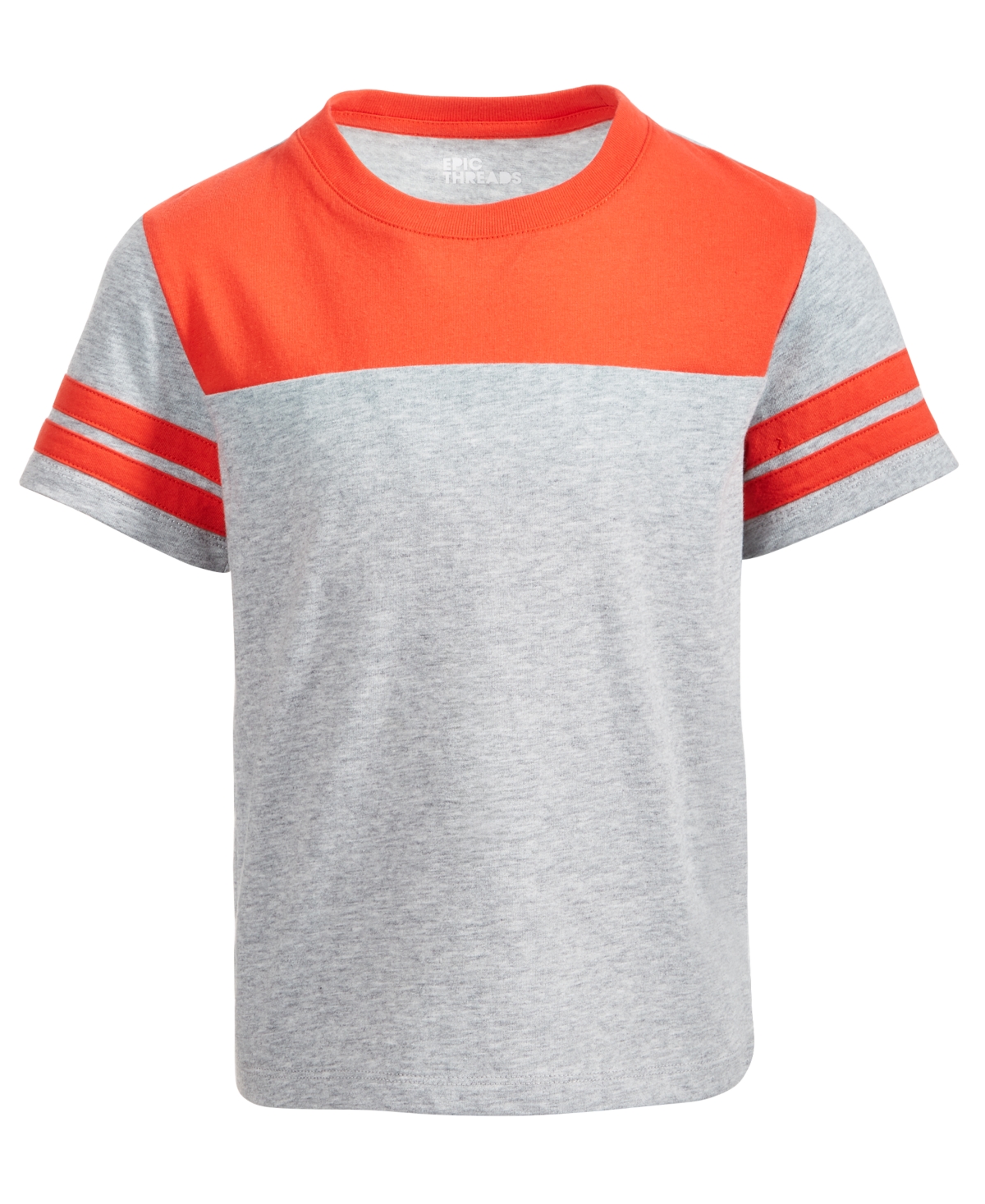 Epic Threads Kids' Little Boys Colorblocked T-shirt, Created For Macy's In Sterling Hthr