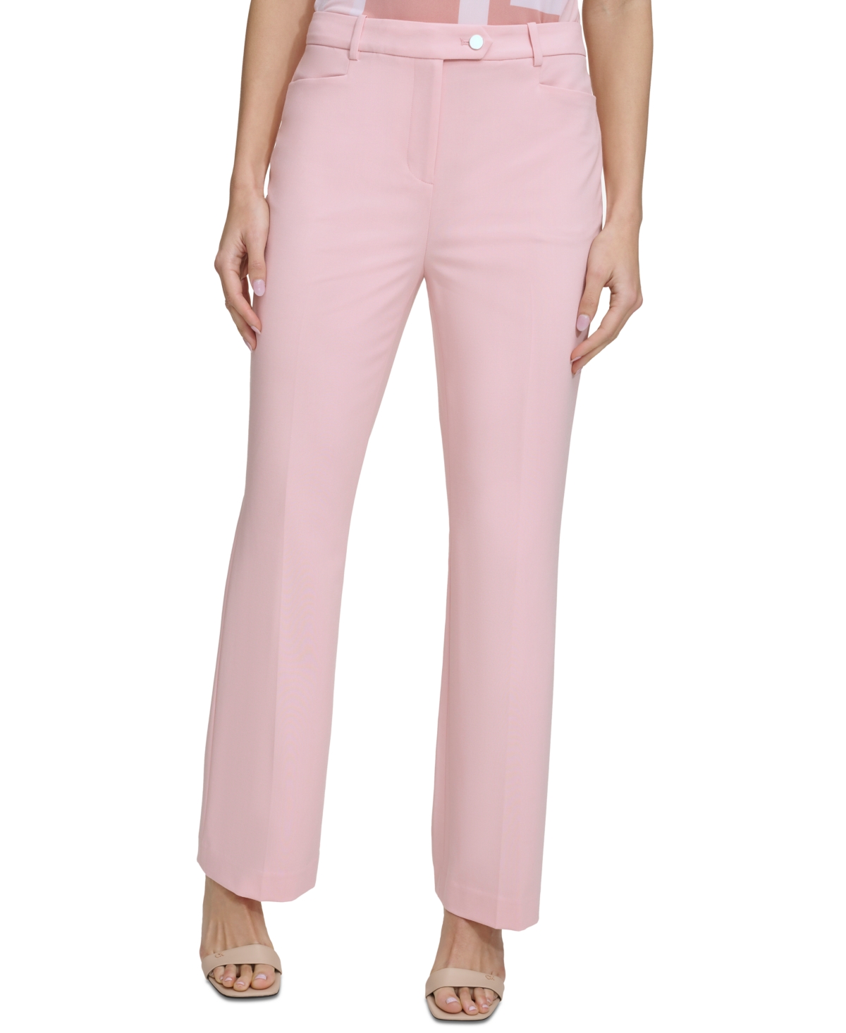 Calvin Klein Petite Lux Modern-fit Pants In Silver Pink