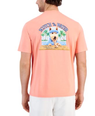 Out Of Bounds Men's Funny Beer Graphic T-Shirt - Navy Blue 100% Cotton Hawaiian Beach Tee