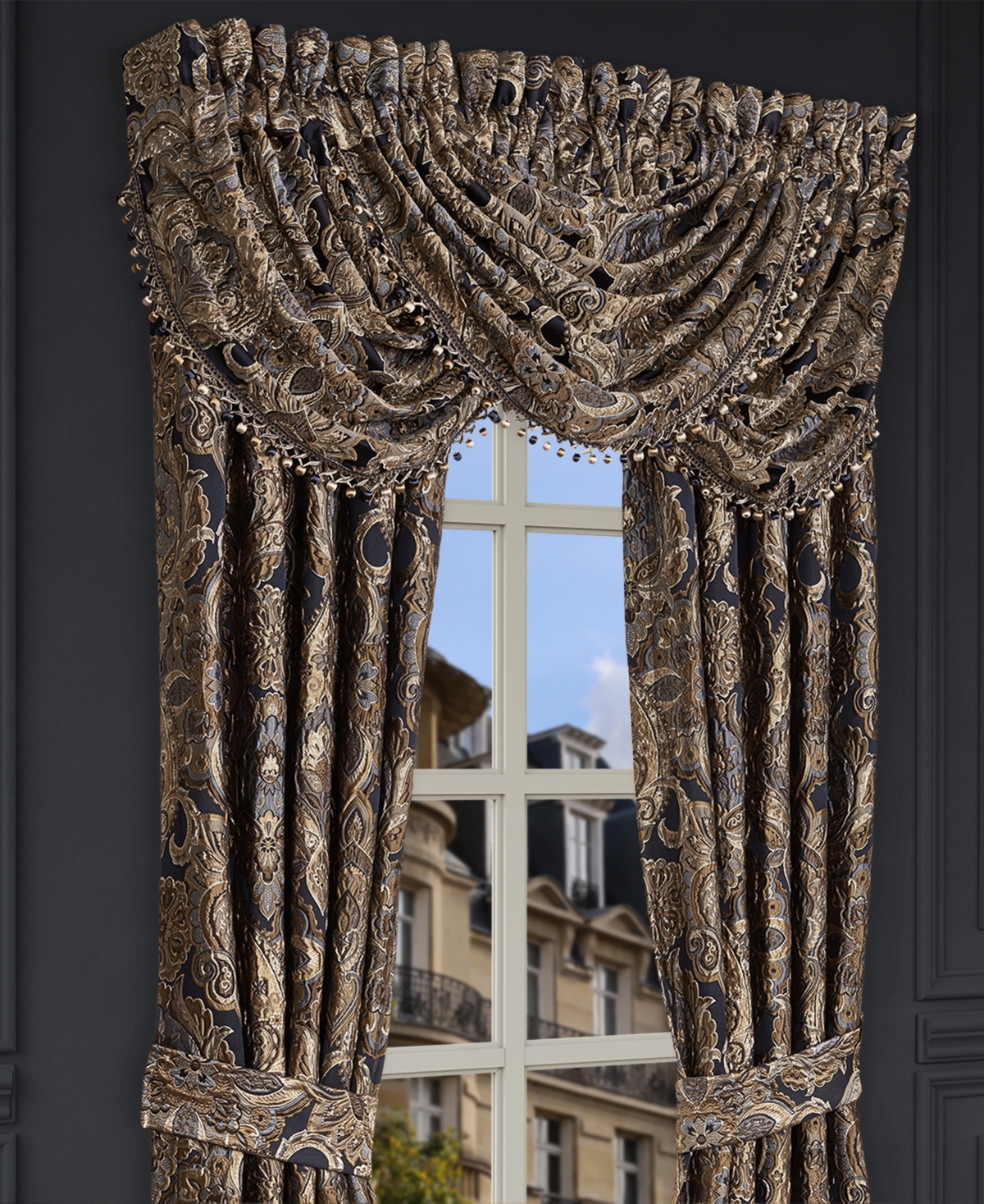J Queen New York Amara Window Panel Pair, 50" X 84" In Indigo