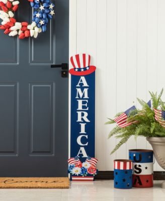 42" H Patriotic, Americana Wooden America Porch Decor