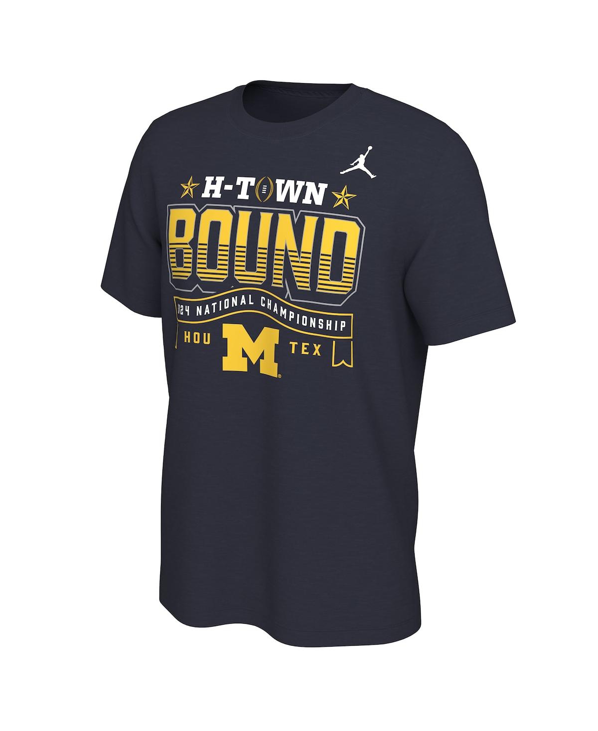 Men's JordanMichigan Wolverines College Football Playoff 2024 National Championship Game T-shirt - Navy