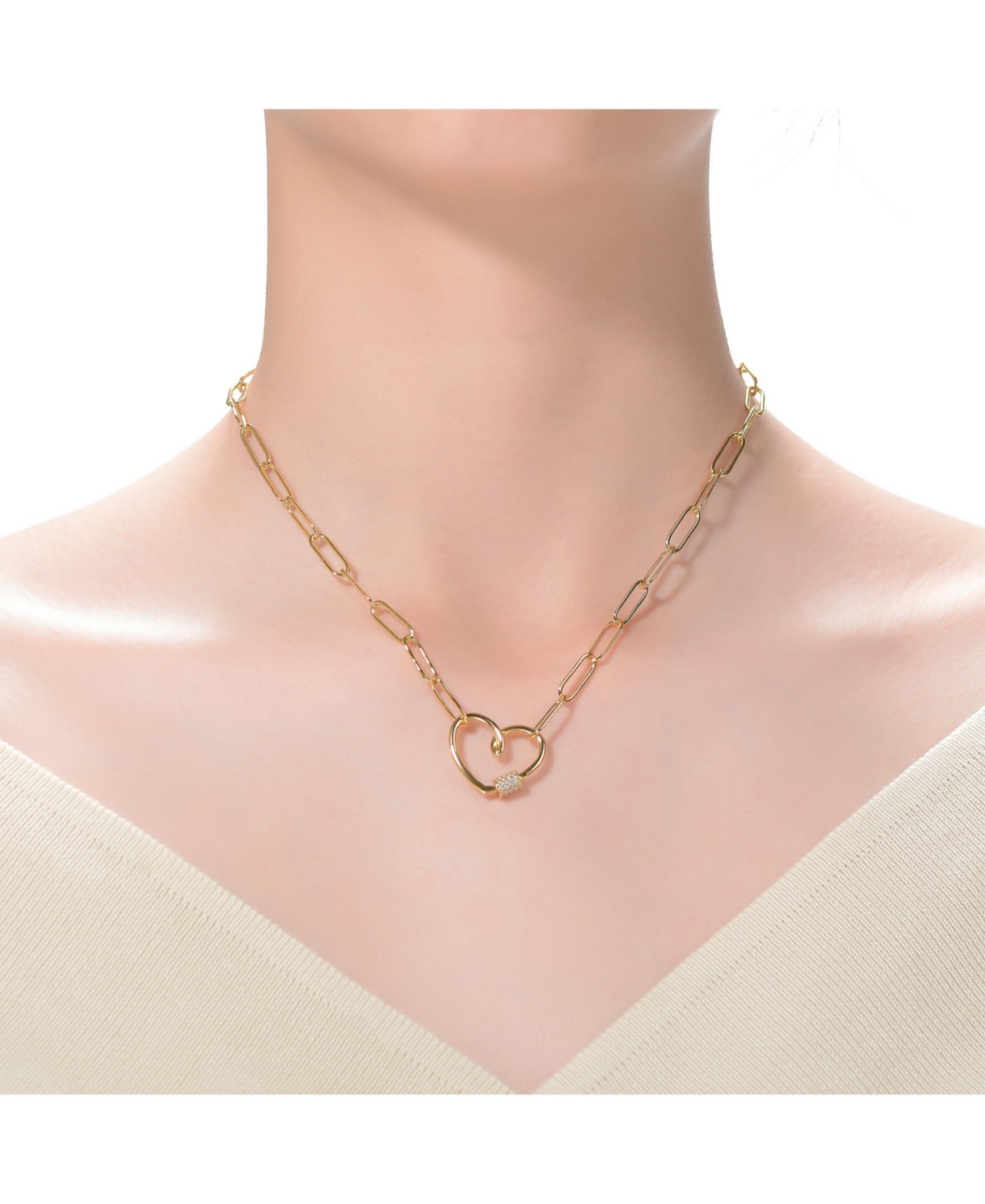 Gigi Girl Kids/Young Teens 14KPlated Cubic Zirconia Abstract Heart Charm Necklace - Gold