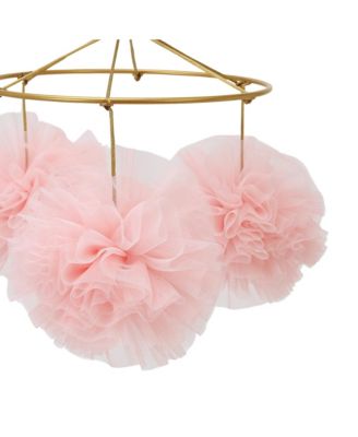 Secret Garden Pink Pom Pom Musical Baby Crib Mobile Soother Toy