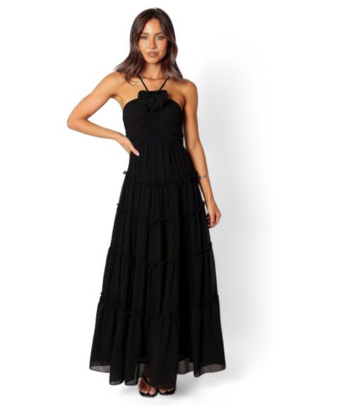 Женское платье Petal and Pup Dottie Halter neck Maxi, цвет: Чёрный