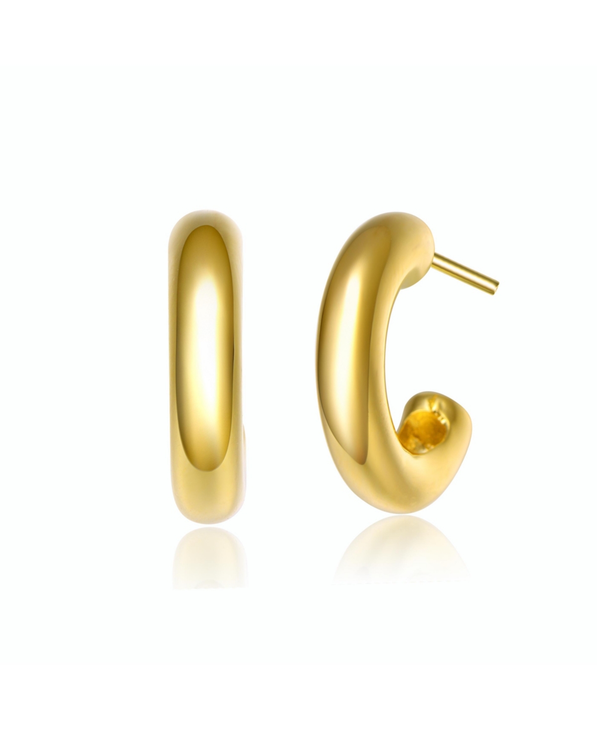 Teens/Young Adults 14K Gold Plated Small Open Hoop Earrings - Gold