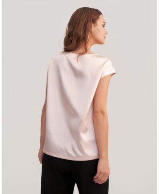 Women's Basic Cap Sleeves Silk Tee
