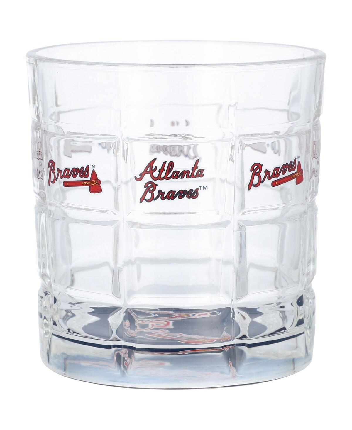 Memory Company Atlanta Braves 10 oz Team Bottoms Up Squared Rocks Glass In Clear