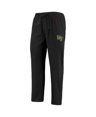 Men's Black, Heathered Charcoal Distressed Wake Forest Demon Deacons Meter Long Sleeve T-shirt and Pants Sleep Set