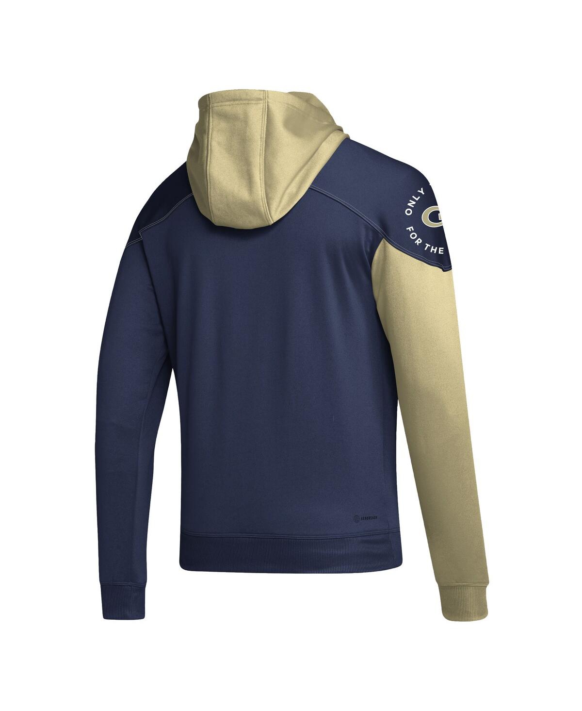 Men's adidasGeorgia Tech Yellow Jackets Block Stadium Pullover Hoodie - Navy
