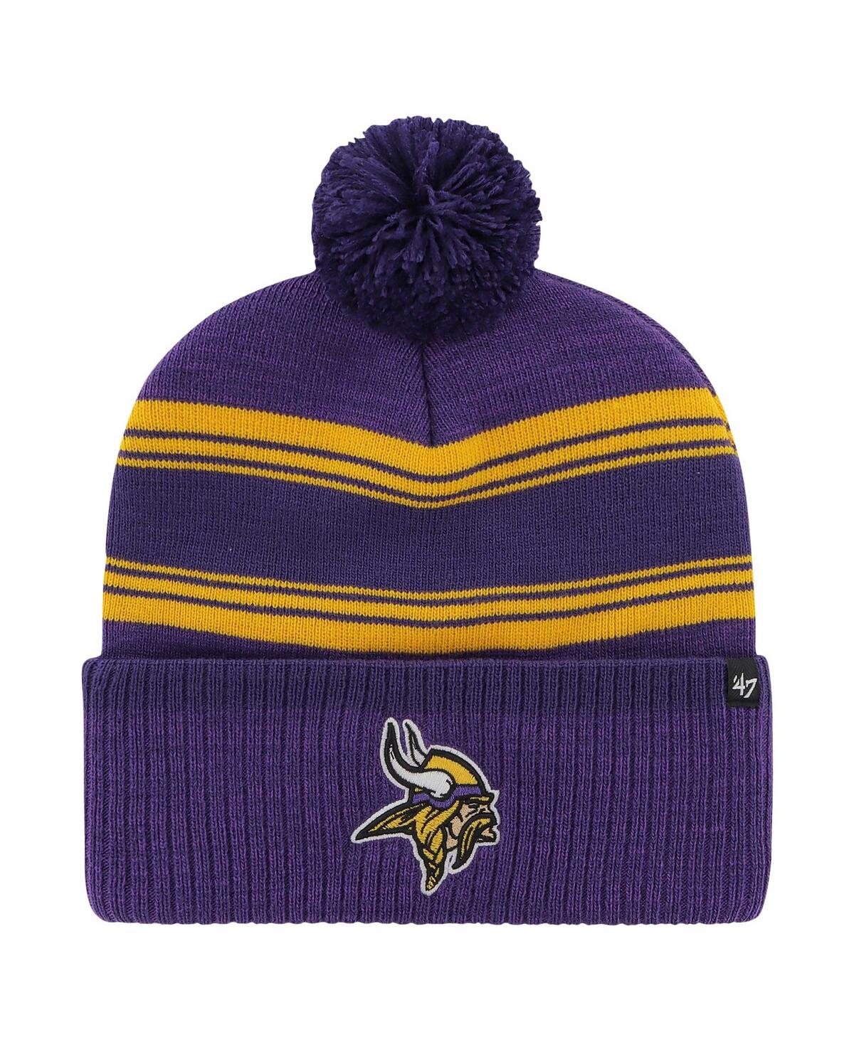 47 Brand Men's ' Purple Minnesota Vikings Fadeout Cuffed Knit Hat With Pom