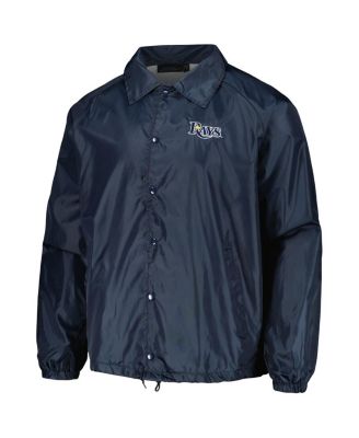 Men's Navy Tampa Bay Rays Coach's Raglan Full-Snap Windbreaker Jacket
