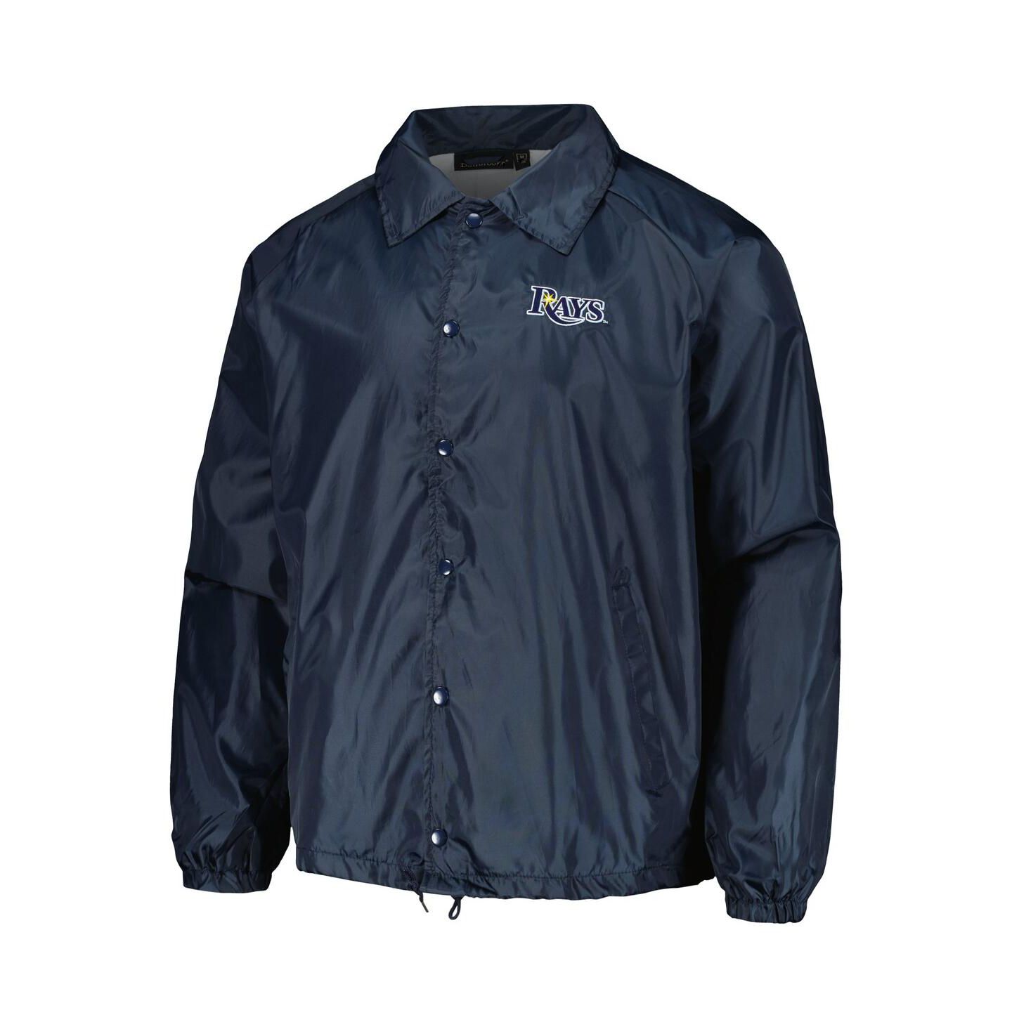 Мужская куртка Dunbrooke Navy Tampa Bay Rays Coach's Raglan Full-Snap Windbreaker — фото 3