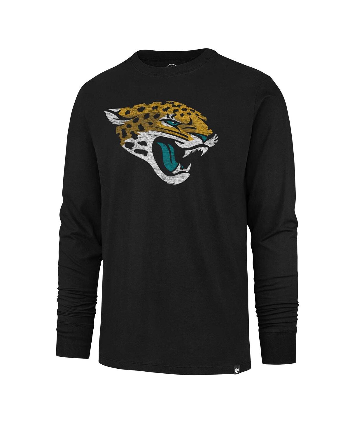 Men's '47 BrandDistressed Jacksonville Jaguars Premier Franklin Long Sleeve T-shirt - Black
