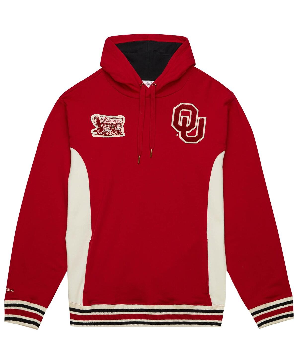 Men's Mitchell & NessOklahoma Sooners Team Legacy French Terry Pullover Hoodie - Crimson