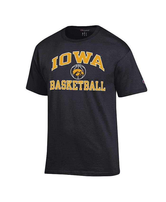 Champion Men's Black Iowa Hawkeyes Basketball Icon T-shirt - Macy's