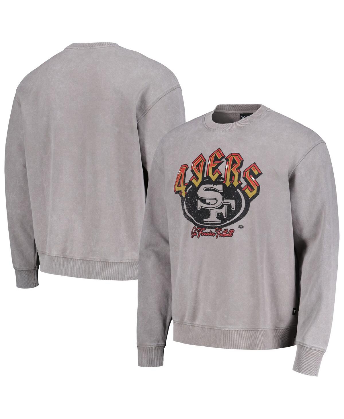 Men's and Women's The Wild Collective Gray San Francisco 49ers Distressed Pullover Sweatshirt - Gray