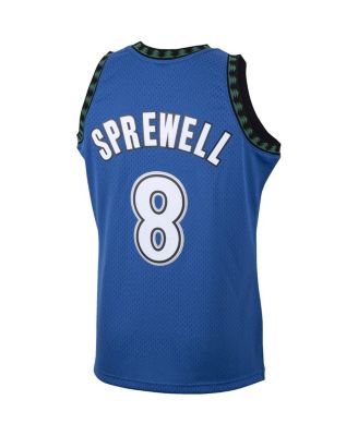 Men's Latrell Sprewell Blue Minnesota Timberwolves 2001/02 Hardwood Classics Swingman Jersey