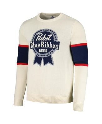 Men's Cream Pabst Blue Ribbon McCallister Pullover Sweater