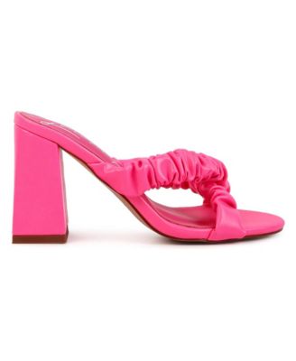 Women's Page 3 Scrunchie Strap Block Sandals
