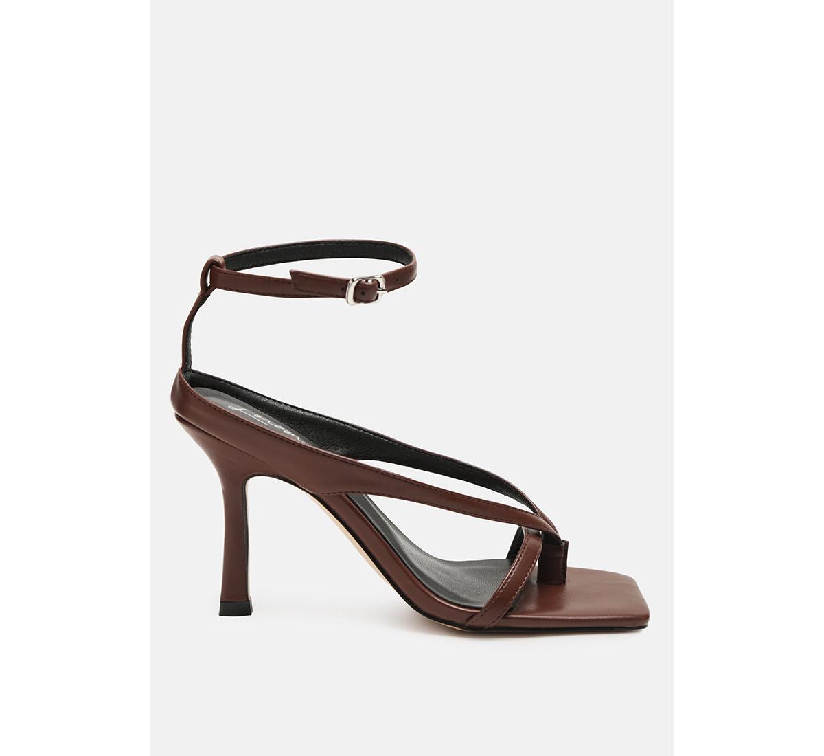 marcia ankle strap mid heel sandals - Dark brown