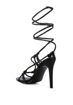 Womens Trixy Knot Lace Up High Heel Sandal