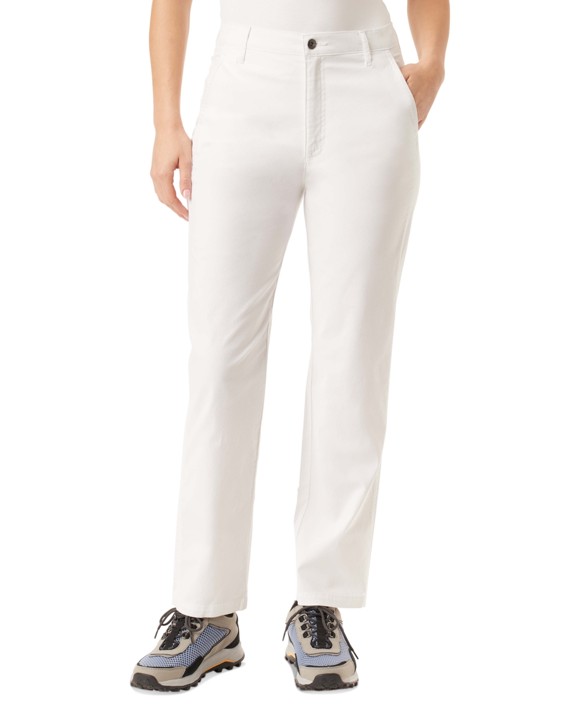 Shop Bass Outdoor Women's Stretch-canvas Anywhere Pants In Bright White