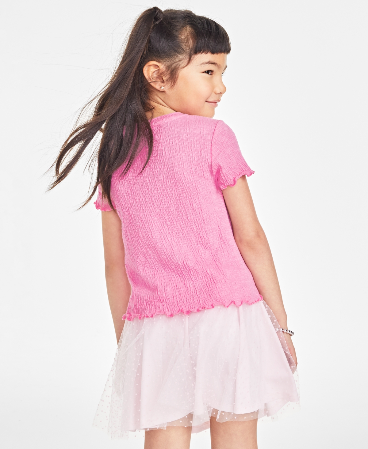 Epic Threads Little Girls Solid-Color Textured T-Shirt, Created for Macy's