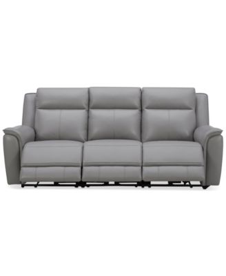 Shop Macy's Addyson Zero Gravity Leather Sectional Collection Created For Macys In Chocolate