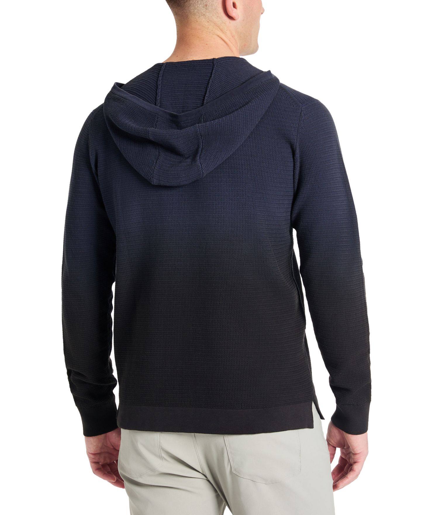 Мужской свитер Kenneth Cole 4-Way Stretch Die-Dyed Hooded, цвет: Тёмно-синий / Чёрный — фото 2